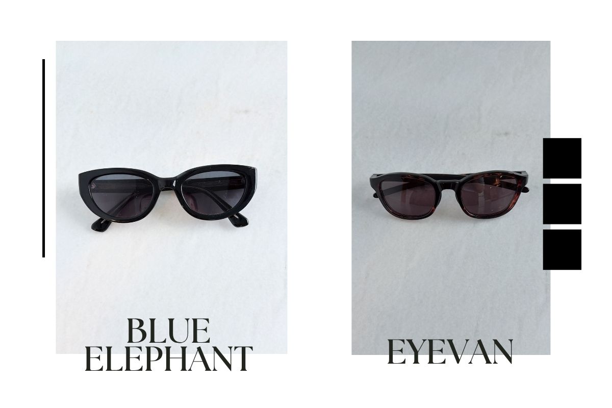 左:トレンドライクなエッジをプラスしてモードに格上げしてくれる「BLUE ELEPHANT 右:どんな装いにも品よく馴染み、驚くほどの軽さで日常からアクティブなシーンまで頼れる「EYEVAN」。