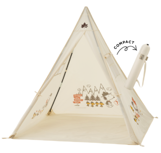 公園やビーチ、プールサイドなどで、手軽にプライベートスペースを確保できるミニテント。KIDS テント ¥11,800（ロゴス／ロゴスコーポレーション・コンシューマー係）