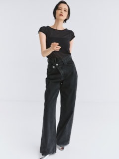 黒デニム新調するならコレを激推し!CROSS WAIST WIDE STRAIGHT