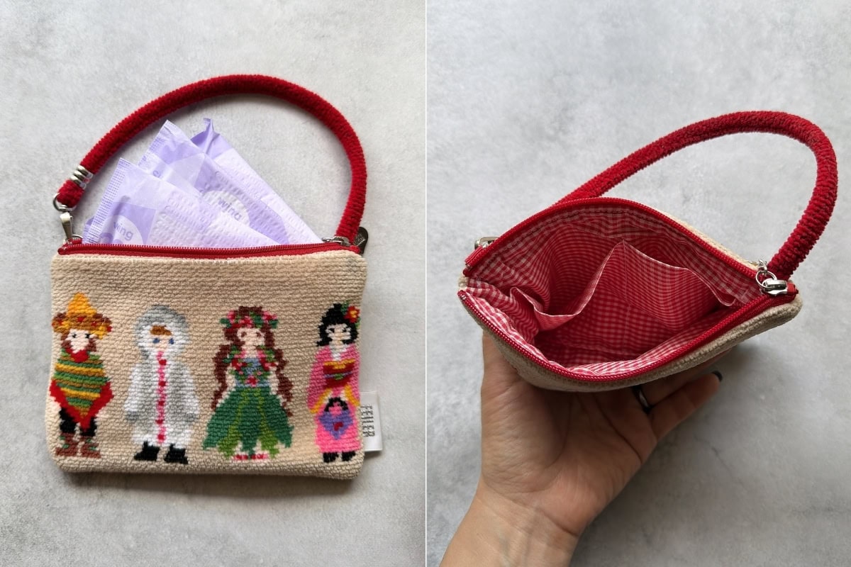サニタリーポーチとしても優秀で、ナプキンなら3枚は収まります。