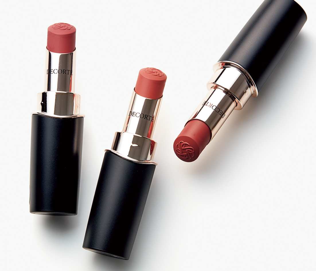 左から:ルージュデコルテ クリームサテン 01S sophisticated rose、03S my philosophy、04S rosewood suede 各¥5,500(全てコスメデコルテ・7月16日発売)