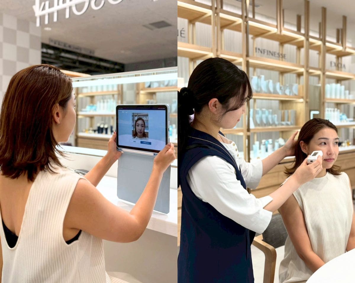 ドキドキの肌分析体験!アルビオンのカウンターでは、最先端のタブレット端末を使い、自分では気づかない肌の深部まで精密に解析してくれます。美容部員さんが優しく寄り添ってくれるので、初めての方でもリラックスして自分の肌の「現在地」を知ることができます。