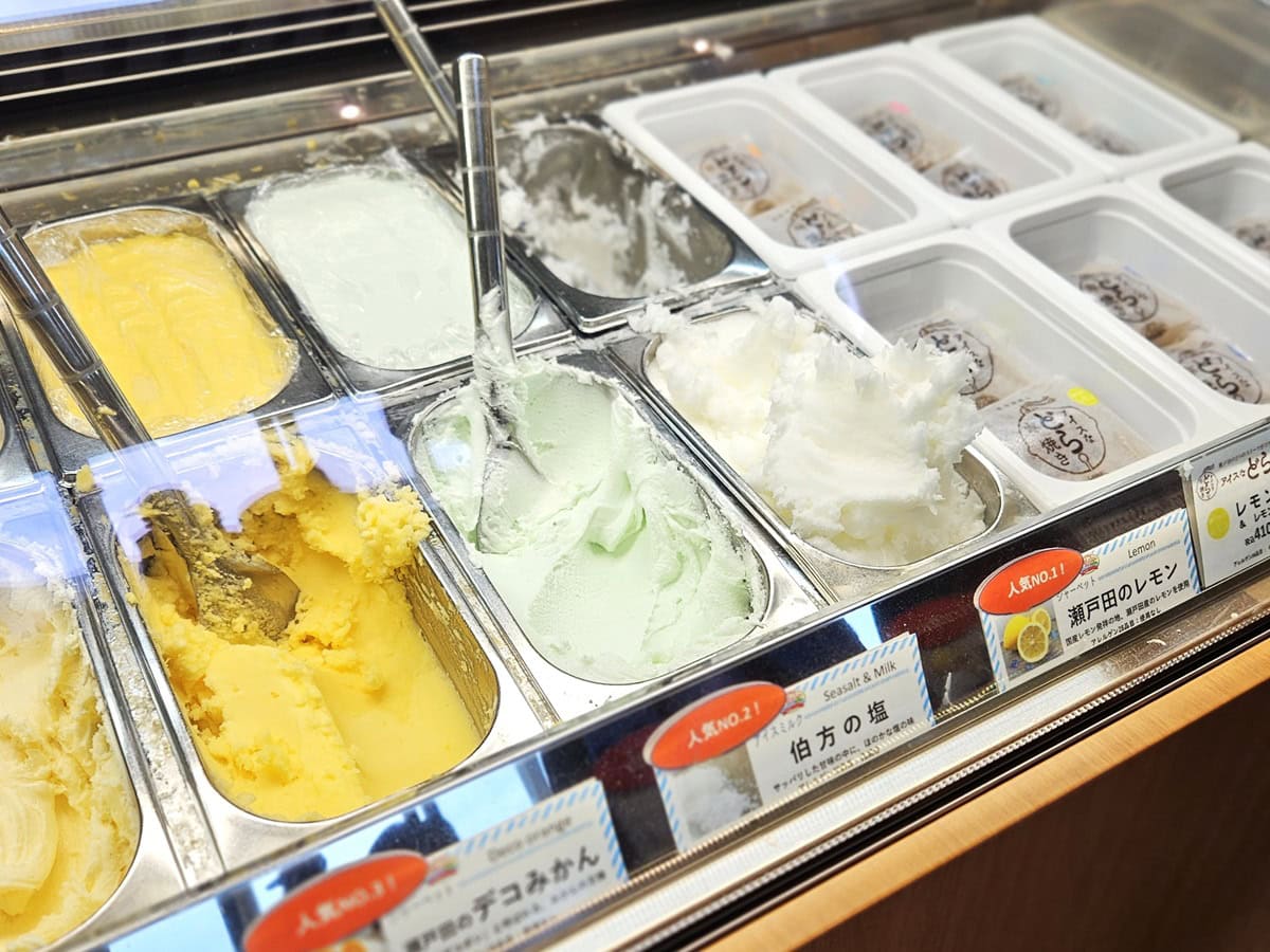 柑橘系フレーバーが充実。人気No.2の伯方の塩のジェラートも必食！