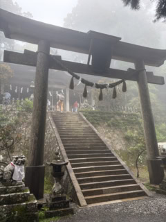 鳥居をくぐって急な階段を登ったら本殿です。クラシックなところが逆に神々しいですよね