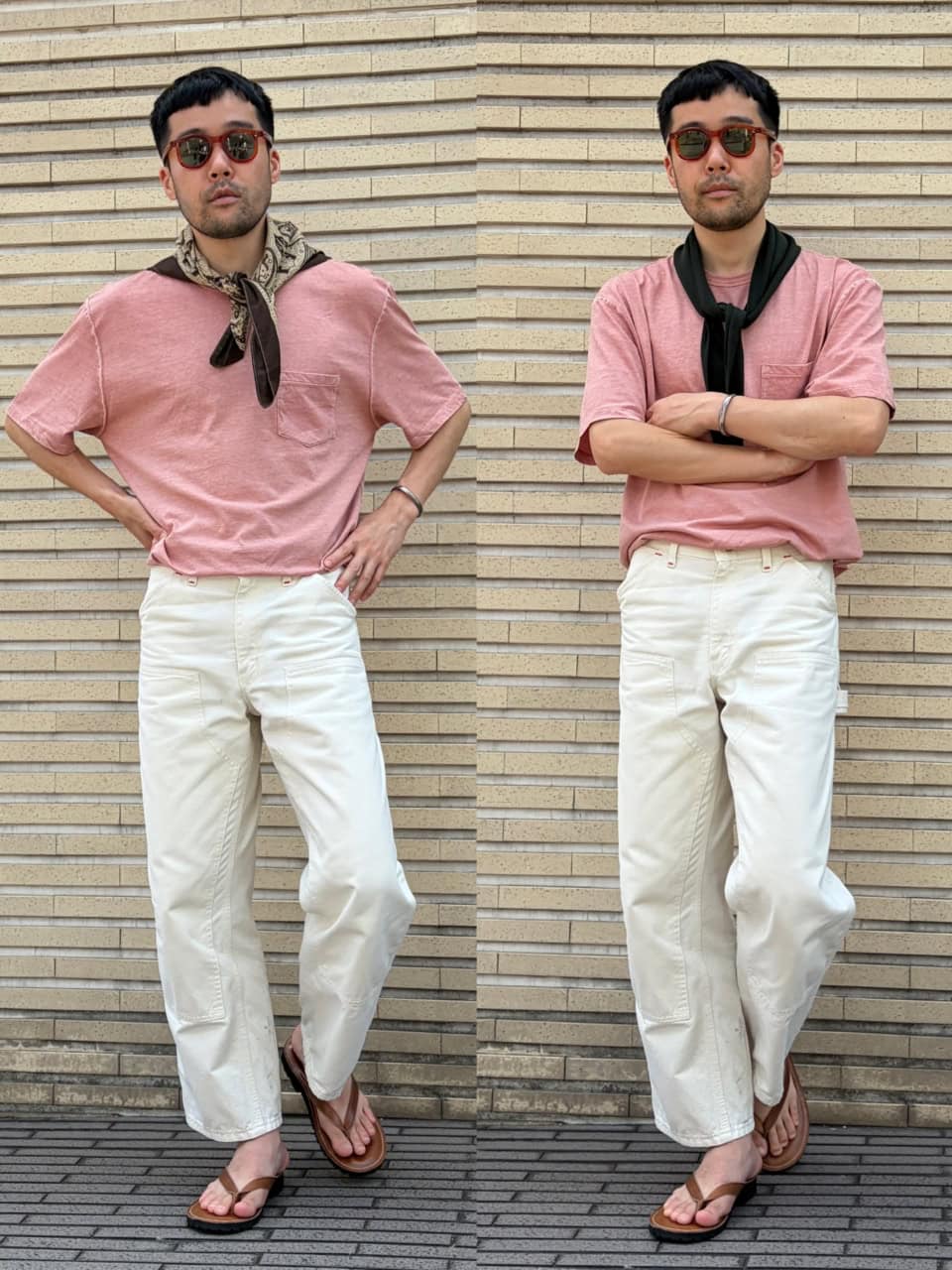 Tシャツ1枚でもめちゃ洒落る!本当におしゃれなメンズが実践している真夏の【スカーフ】活用テク