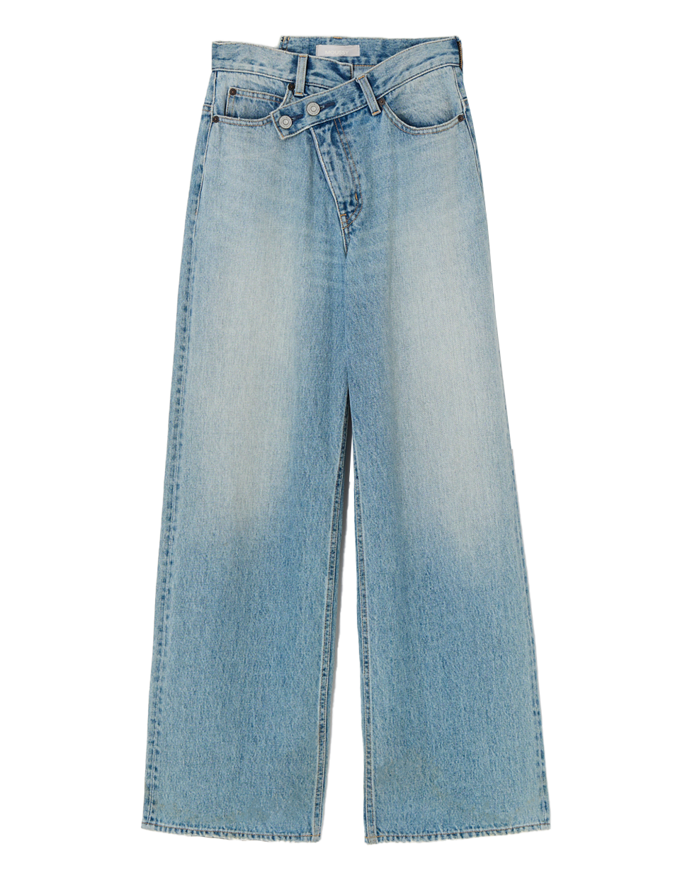 【CROSS WAIST WIDE STRAIGHT /クロス ウエスト ワイド ストレート】|「日本人をスタイルよく見せるのが上手過ぎる」伊東牧子が40代に推奨するマウジーのデニムとは|