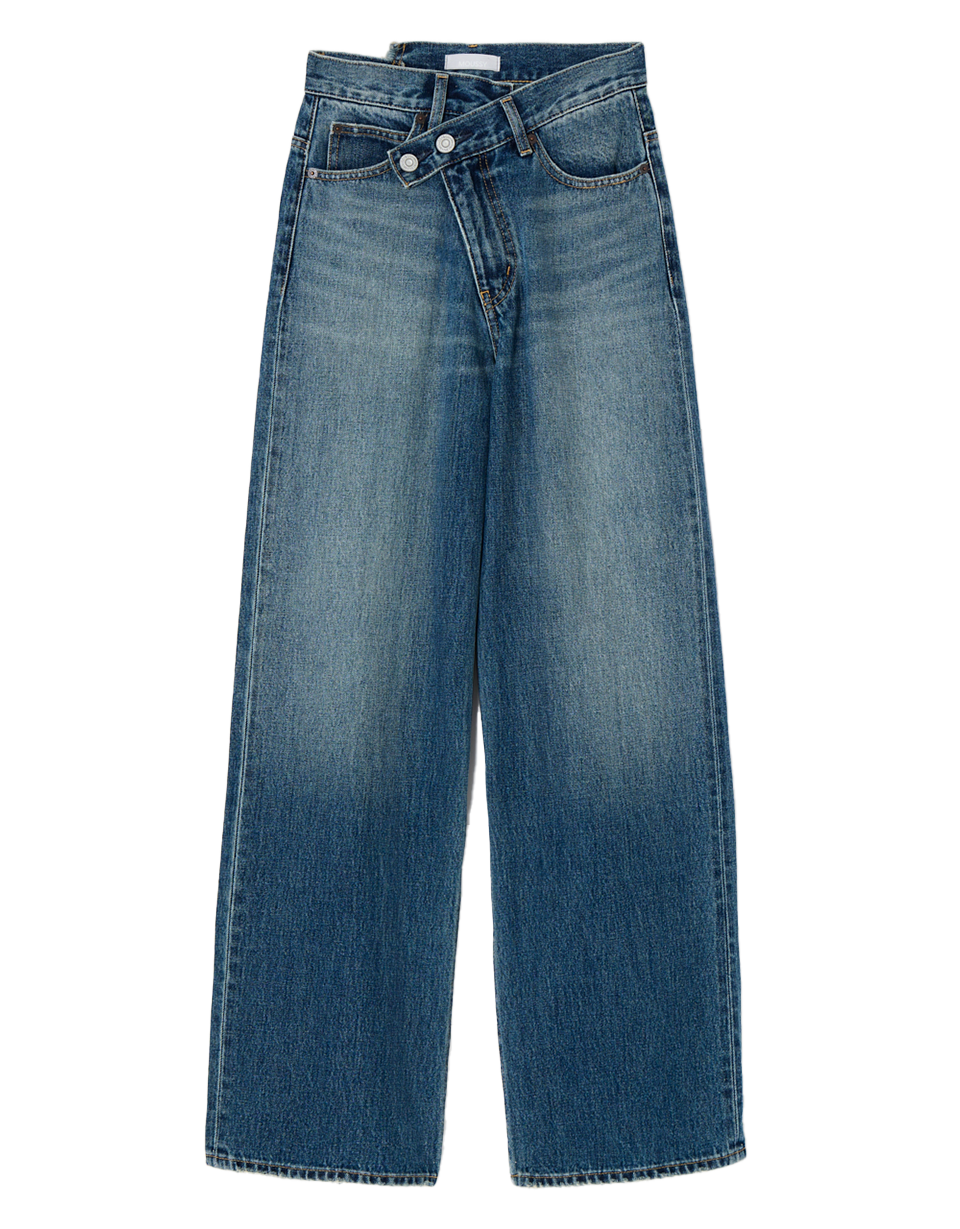 【CROSS WAIST WIDE STRAIGHT /クロス ウエスト ワイド ストレート】|「日本人をスタイルよく見せるのが上手過ぎる」伊東牧子が40代に推奨するマウジーのデニムとは|