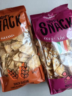 「Happy Snack ひよこ豆&黒米」「同 オーツ&ローズマリー」各160g ¥755