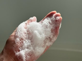 ふわふわの泡で洗える至福の時間