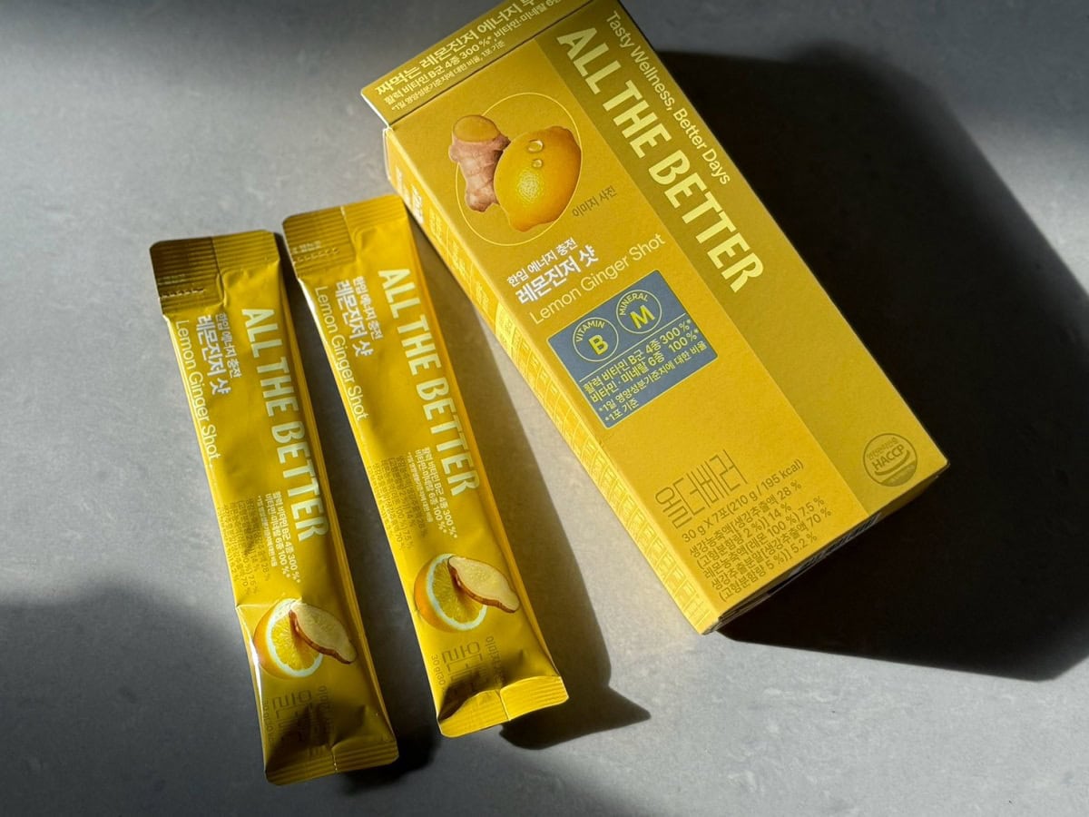 ジンジャーショットもパウチでバッグに忍ばせて。パウチ１つでも販売しているので手軽にトライできそう。パウチタイプは１つ1,500ウォンなのでばらまき土産にもオススメ