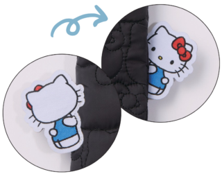 バッグの後ろからのぞきこむハローキティがポイント。後ろ姿がまた可愛い♡
