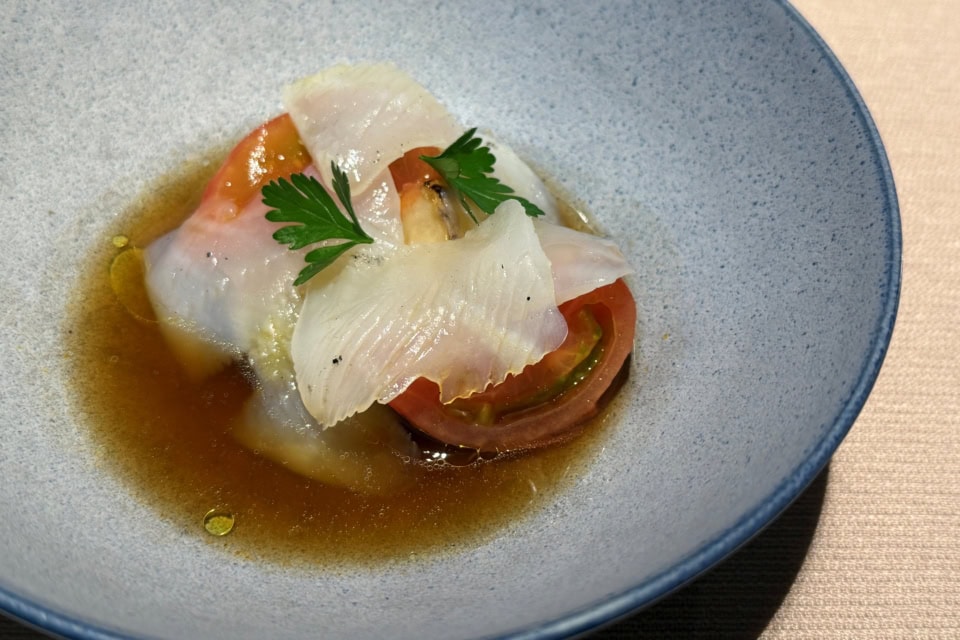 水烏賊、茄子、トマトの冷菜