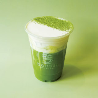 クリームトップ抹茶ラテ$7.50。