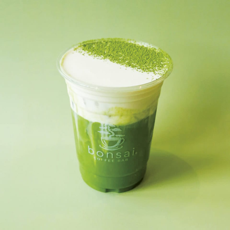 クリームトップ抹茶ラテ$7.50。