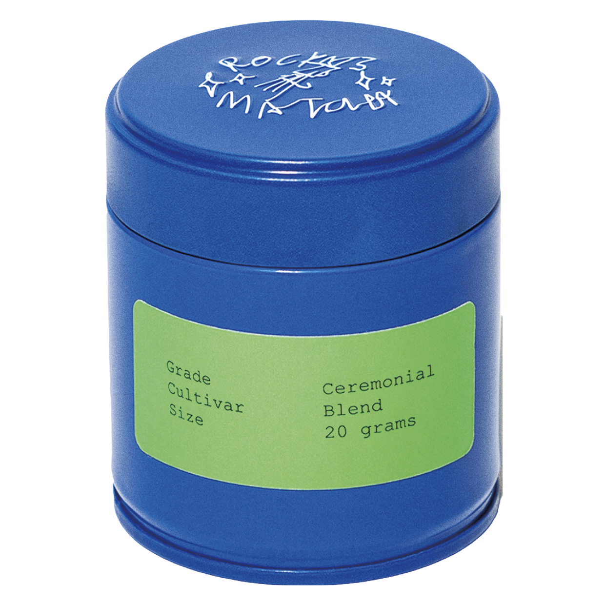 ギフトにも映える抹茶缶。セレモニアルブレンド20グラム$36