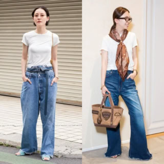 今季は「コンパクトT」が気分♡【保存版】おしゃれ業界人9人に学ぶ白T×デニムの最旬バランス