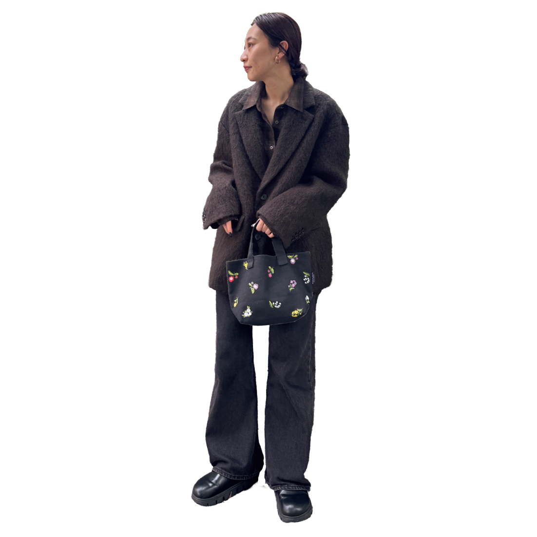 プレス・宋すーちんさん　オトナミューズ12月号増刊付録　繊細なお花刺繍のランチトートバッグ