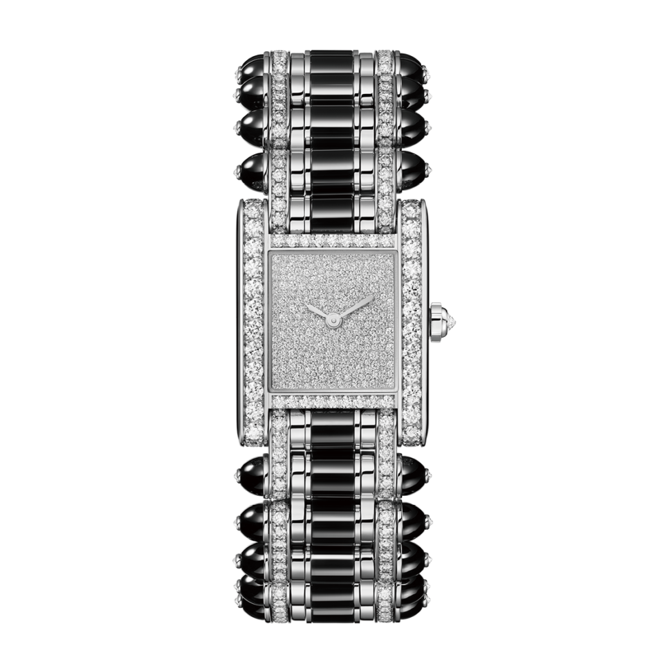 〈タンク〉ジュエリー ウオッチ［K18WG×ダイヤモンド、ケースサイズ：H31×W24.2×D6.75mm］¥30,360,000※参考価格（カルティエ／カルティエ カスタマー サービスセンター）Antoine Pividori © Cartier