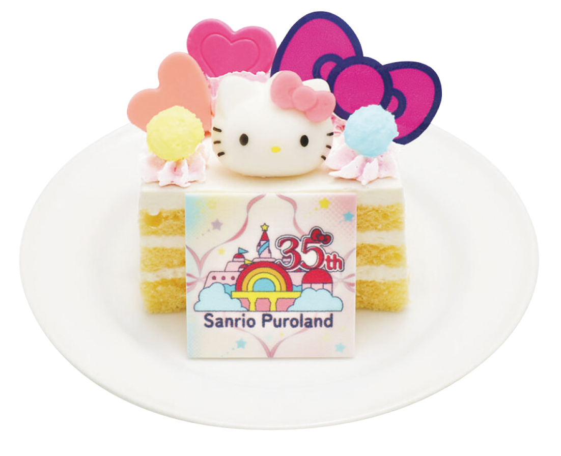 アニバーサリーケーキ¥1,500※キャラクターフードコートにて販売、オリジナルポストカード付き（サンリオピューロランド）