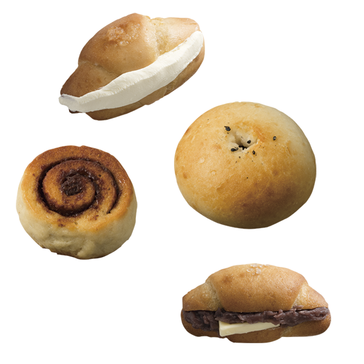 現在6種のパンを提供。グルテンフリーパン ¥352～（ビーマイフローラ・ベーカリー）
