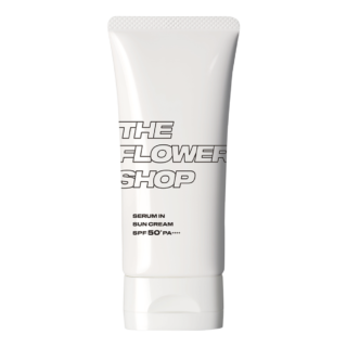 汗に強い。ザ・フラワーショップ セラムイン サンクリーム SPF50+・PA++++ 60g ¥2,970（msh・限定発売）