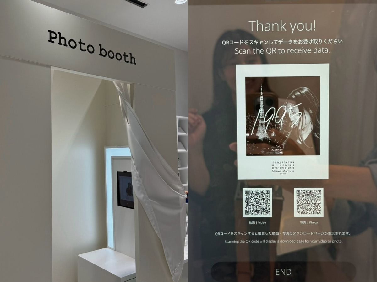 フォトブースではとった写真に文字をいれてQRコードで読み込めます。思い出作りにお友達やパートナーと撮ってみるのもいいかも。